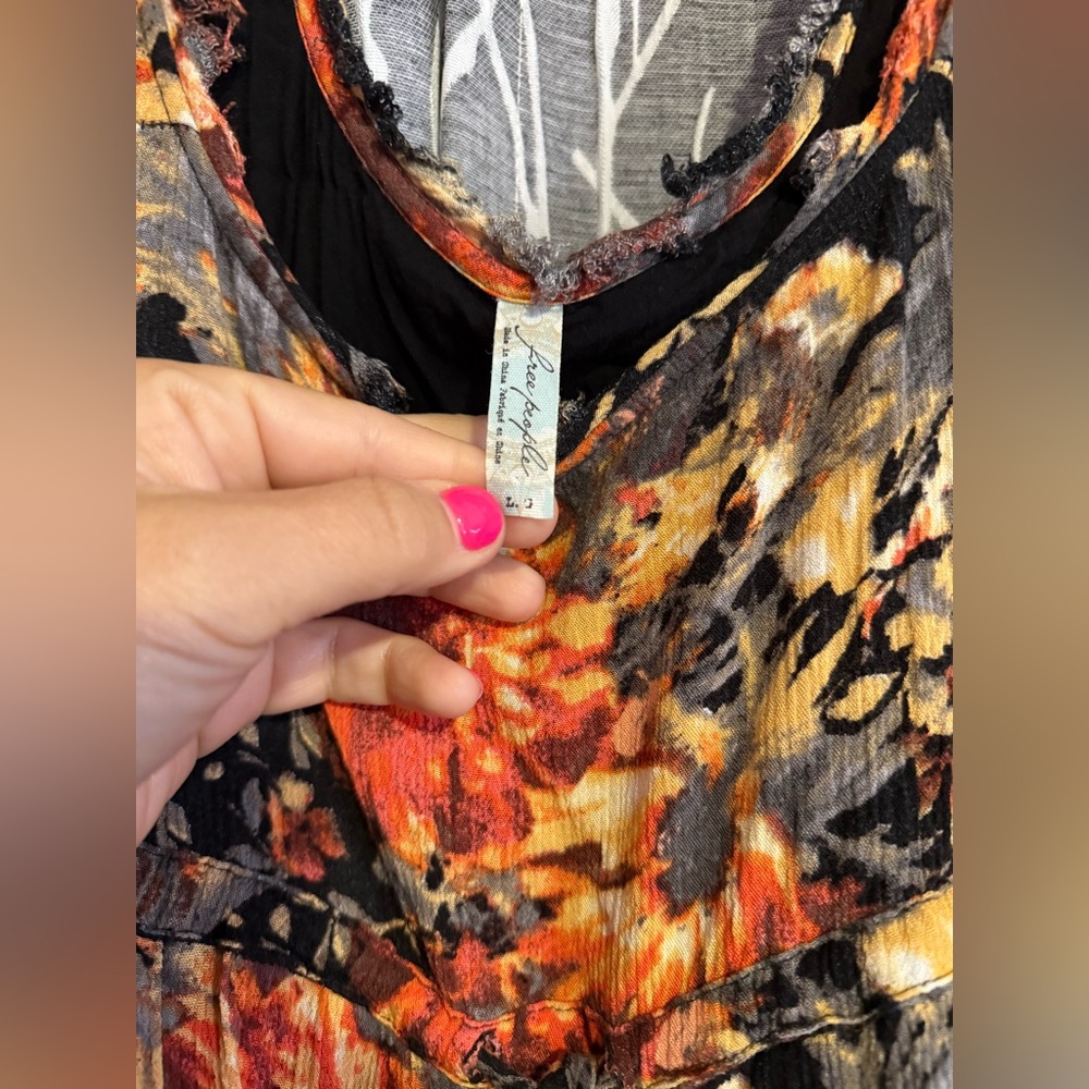 Free People Floral Tunic Dress size Large - Picture 4 of 5